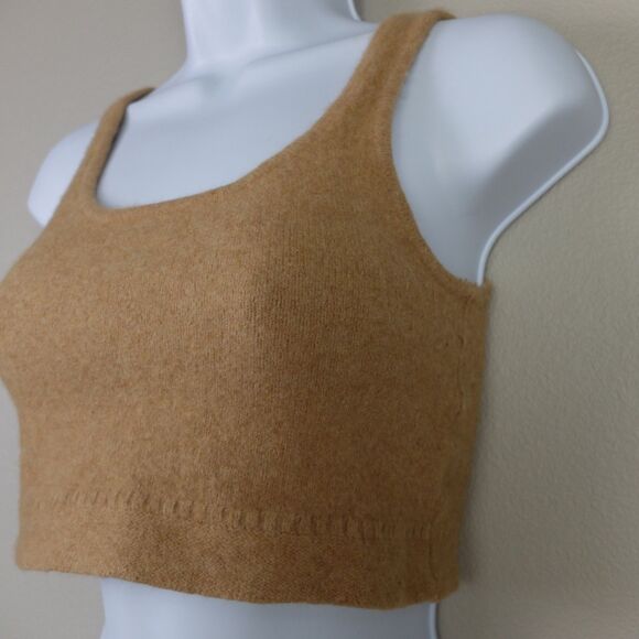 Madewell Women's Heather Camel Clemence Cropped Sweater Tank Size Small - Picture 3 of 7